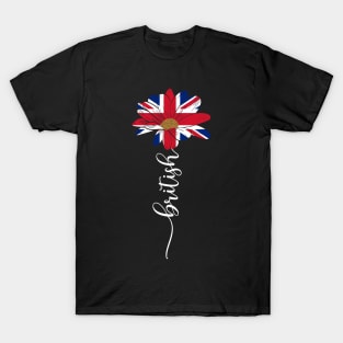 Vintage British Sunflower Flag British Lover T-Shirt